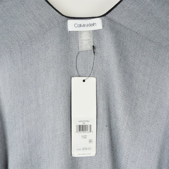 NWT Calvin Klein Reversible Shawl Black/Grey Shawl - Picture 8 of 9